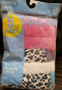 5 Pack Girls' Bikinis Size 12 ~ 100% Cottom Tag Free - Picture 1 of 5