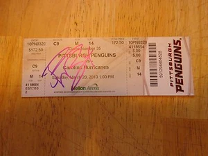 Jamie McBain Autographed 1st NHL Goal Ticket Carolina Hurricanes - Picture 1 of 3
