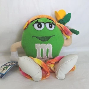 M&M's Peace Child Female Heels Green Promo Plush 2003 Nanco Hippie Boho '90s - Picture 1 of 11