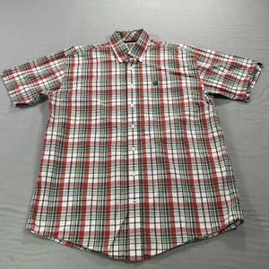 Cinch Shirt Adult Medium Red White Plaid Button Up Cowboy Western Casual Mens - Picture 1 of 8