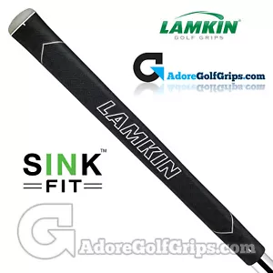 Lamkin Sink Fit Skinny Pistol Rubber Putter Grip - Black / Grey + Free Tape - Picture 1 of 3