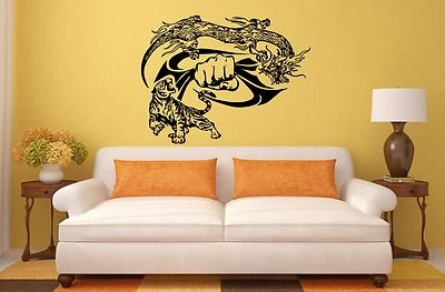 TIGER, DRAGON & FIST Wall Art Sticker, Decal, Mural, apply to any flat surface - Image 1 of 3