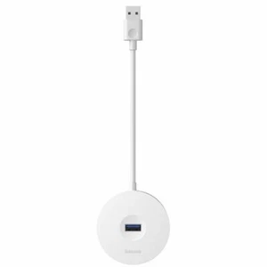 Adaptador de concentrador redondo USB 3.0 macho a micro, 3x USB 2.0 y USB 3.0 blanco - Imagen 1 de 6