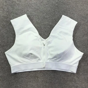 Tommie Copper Sports Bra Womens 3XL White Zip Front Compression Copper Znergy - Picture 1 of 17