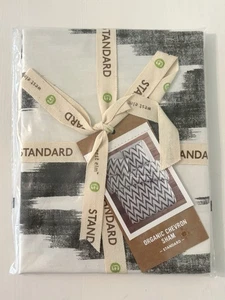 West Elm Organic Cotton Chevron Sham Standard Black & White Pillow Sham *NEW* - Picture 1 of 7