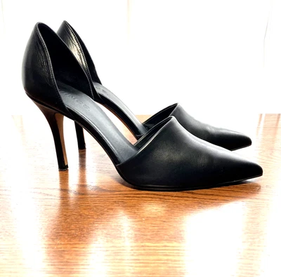 Vince Claire Pumps 8.5 Chocked Up Dorsay Leather Pointy Stiletto Heel Italy $375 - Image 1 of 4