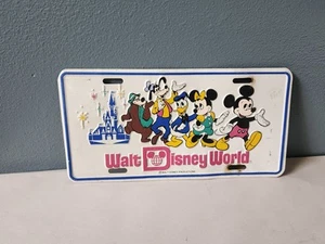 Walt Disney World 50th Anniversary Mickey Mouse And Friends License Plate Vtg - Picture 1 of 5