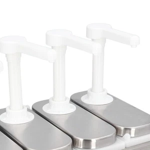 Condiment Squeeze Pump Kit For Kitchen Restaurant 4 Sauce Dispenser Pumps - Picture 1 of 12