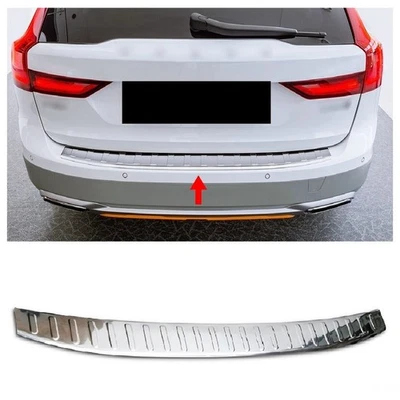Protector de parachoques trasero cromado acero inoxidable brillante para Volvo V90 WAGON 2017-2024 Foto 1 de 4