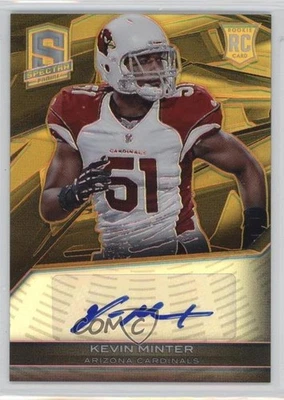 2013 Panini Spectra Rookie Auto Gold /10 Kevin Minter #158 Rookie RC - Image 1 of 2