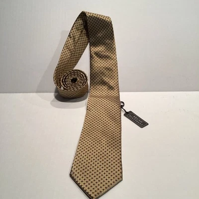 Piattelli 金色图案男式领带 100% 真丝手工制作 — 第 1/3 张图片