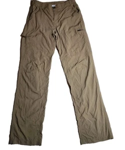 Columbia Pants Men 30x34 Brown Omni Shade Straight Nylon Silver Ridge Cargo Soft - Picture 1 of 20
