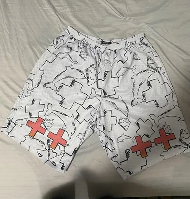 Розовый дельфин винтажный, белый сетки шорты, размер средний, новый без ярлыков! - Изображение 1 из 4