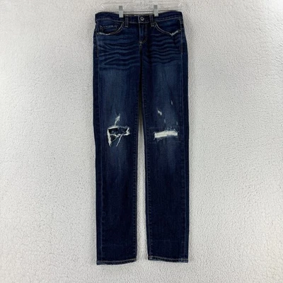 Pantalones de mezclilla para mujer Simon Miller talla 26 azul ajustados rectos tiro medio desgastados Foto 1 de 4