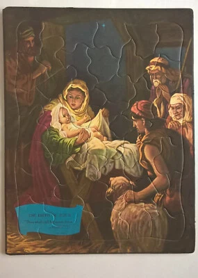 Birth Of Jesus Vintage Jigsaw Puzzle Christian Religion Nativity Rare Christmas - Image 1 of 4