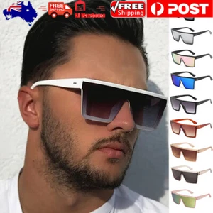 Oversized Square Sunglasses Women Fashion Flat Top Men Shade Mirror UV400Goggles - Picture 1 of 28