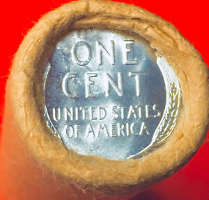 1947-S  UNC / 1943 UNC STEEL TAILS OLDER WRAP LINCOLN WHEAT PENNY ROLL