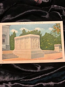 Vintage Linen Postcard Tomb of the Unknown Soldier Arlington, VA Unposted - Picture 1 of 3