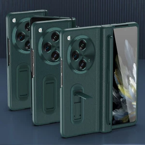 For OnePlus Open Leather Stand Case w/ Hinge Protection+Screen Protector+Stylus - Picture 1 of 14