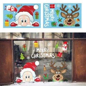 Christmas Santa Snowflake Reindeer PVC Wall Window Sticker Decal Home Decor - Picture 1 of 14