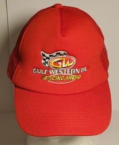 GULF WESTERN OIL RACING "Racing Ahead" Mesh Snapback Trucker Cap Hat *BRAND NEW* - Picture 1 of 6