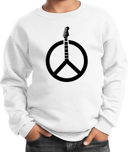 Guitar Peace Youth Kids Sweatshirt - Picture 1 of 8