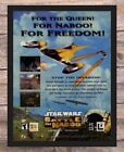 Affiche publicitaire imprimée vintage Star Wars Battle For Naboo PC encadrée art 2000