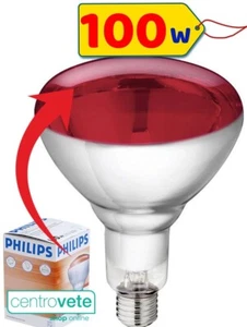 LAMPADA Infrarossi Philips 100 W – LAMPADA RISCALDANTE per Cuccioli e Pulcini - Foto 1 di 1