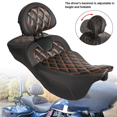 Road Sofa Step-Up Driver Passenger Seat Backrest For Harley Road King Glide FLHR Foto 1 de 4