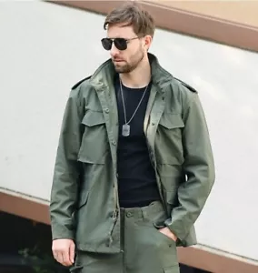 American M65 Military Herren Jacke US Army Vietnam Feldmantel Grün Replica Neu - Bild 1 von 18