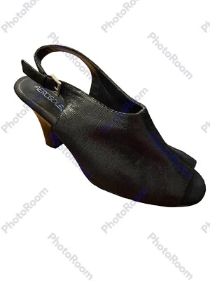 Mujer AEROSOLES TACONES CON CORDONES~Negro con Brillo~Talla 8~Correas~Puntera Abierta~Tacones de 3" Foto 1 de 4