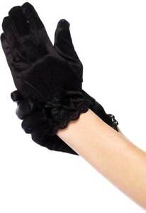 Child Girls Lace Trimmed Satin Gloves