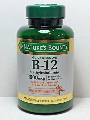 Nature's Bounty Sublingual Vitamin B-12 2500mcg 300 Tablets Cherry Flavor - Image 1 of 3