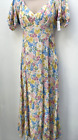 Dress By Stradivarius Size S Floral Maxi Tea Dress Short Sleeves New With Tags