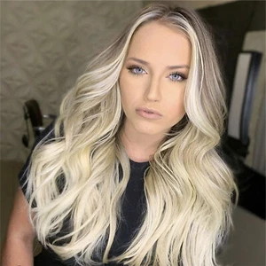 Long Curly Wig Heat Resistant Adjusting Band Breathable Natural Looking Gradient - Picture 1 of 14