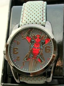 Marvel Comics DeadPool Upside Down Watch Large Men's New NOS Box Accutime - Picture 1 of 8