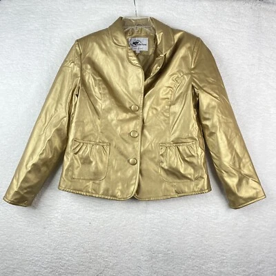 Chaqueta Y2K KC Collections para mujer L dorada brillante imitación cuero festival discoteca retro Foto 1 de 4