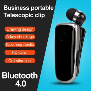 Wireless Bluetooth Headset In-Ear Wear Clip Earphone Hands Free Music Headphones - Picture 1 of 15