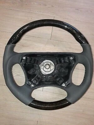 98-06 para Mercedes S & CL W220 y W215 Volante Ojo de Pájaro Madera Cuero Gris Foto 1 de 2