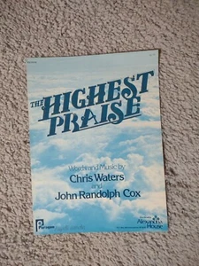 The Highest Praise Sheet Music Chris Waters 1978 Vintage Christian Music - Picture 1 of 4