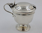 Vintage Solid Sterling Silver Mustard Pot with Glass Blue Liner (1981/NYB)