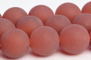 15-16MM Genuine Natural Matte Carnelian Grade AAA Round Gemstone Loose Beads 15" - Picture 1 of 3