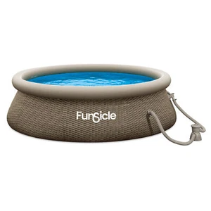 Funsicle 10'x30" QuickSet Ring Top Above Ground Pool, Basketweave(Open Box) - Picture 1 of 6