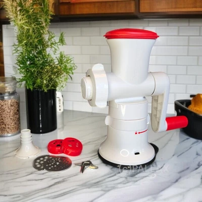 TUPPERWARE D205 PROFI-CHEF ROT WEISS FLEISCHWOLF - Bild 1 von 2