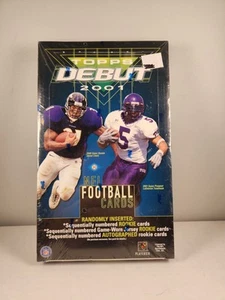 Topps 2001 debut fútbol americano caja de pasatiempos sellada de fábrica - Drew Brees RC, autos, reliquias - Imagen 1 de 6