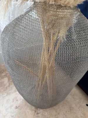 CB2 Hatch Chainmail Floor Vase | Handwoven Stainless Steel - Image 1 of 4