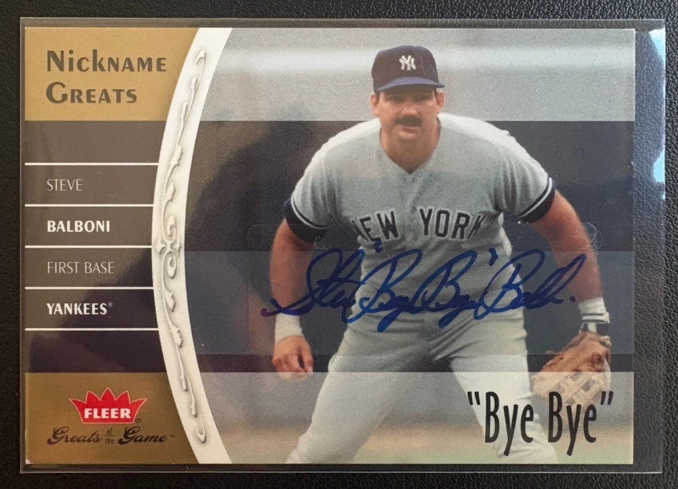 史蒂夫·巴尔博尼 2006 年游戏伟人昵称伟人签名再见洋基队罕见 — 第 1/1 张图片