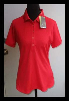 Nike Golf Mujer Tour Performance Dri-Fit Polo Top Rojo Talla Pequeña NUEVO Foto 1 de 2