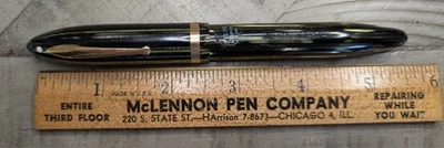 Sheaffer зеленый полоски Stickered винтажный перьевая ручка 14k золото nib новом большого размера - Изображение 1 из 4