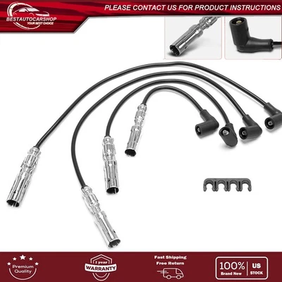 4PCS Spark Plug Wire Set for Volkswagen Beetle Golf Jetta 1999-2001 06A905409L Foto 1 de 4